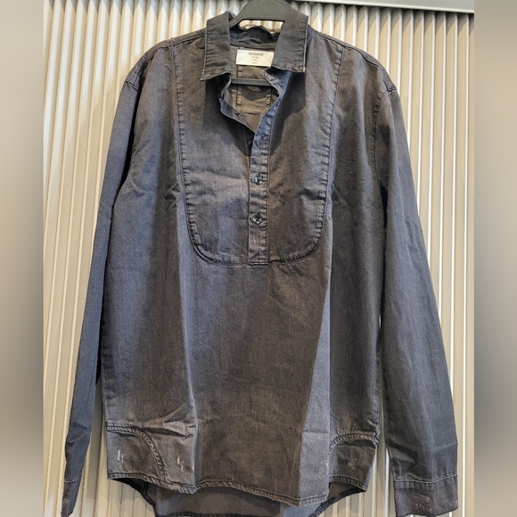 One Teaspoon Pull Over Distressed Denim Shirt - Picture 4 of 7